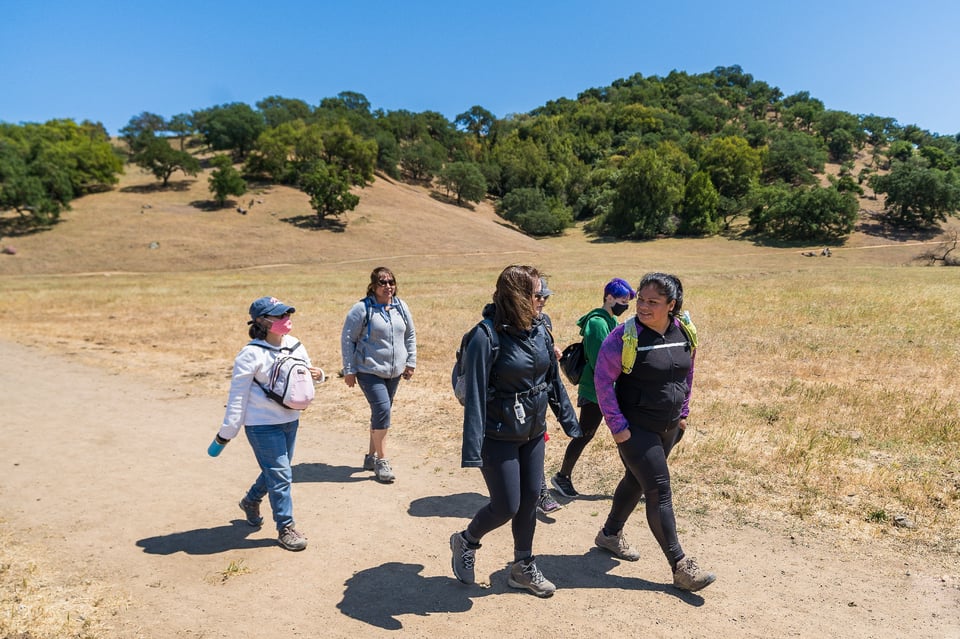 Group of hikers at Coyote Valley Open Space Preserve