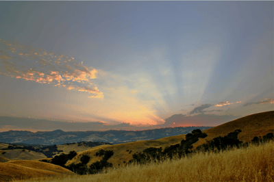 Landscape with sun