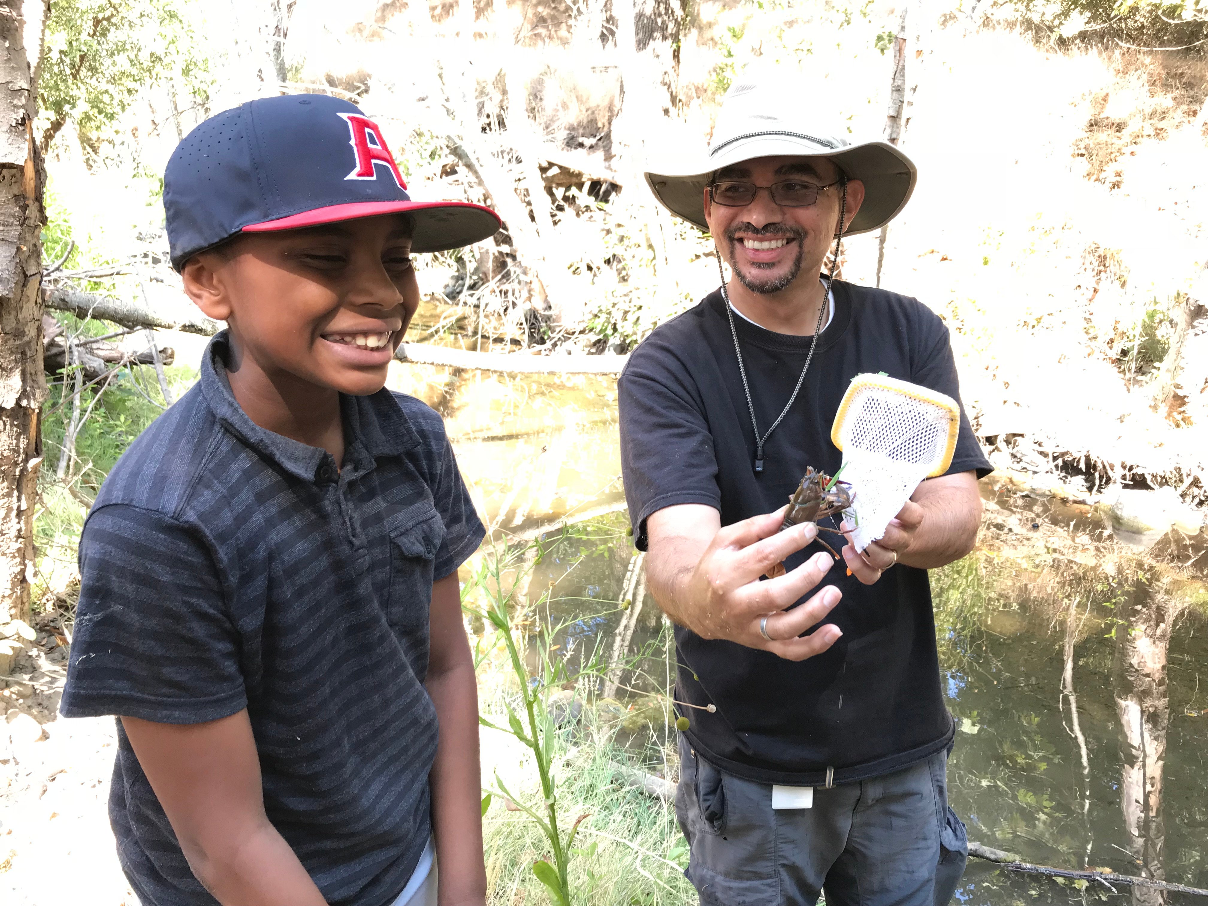 Richard shows a crawdad